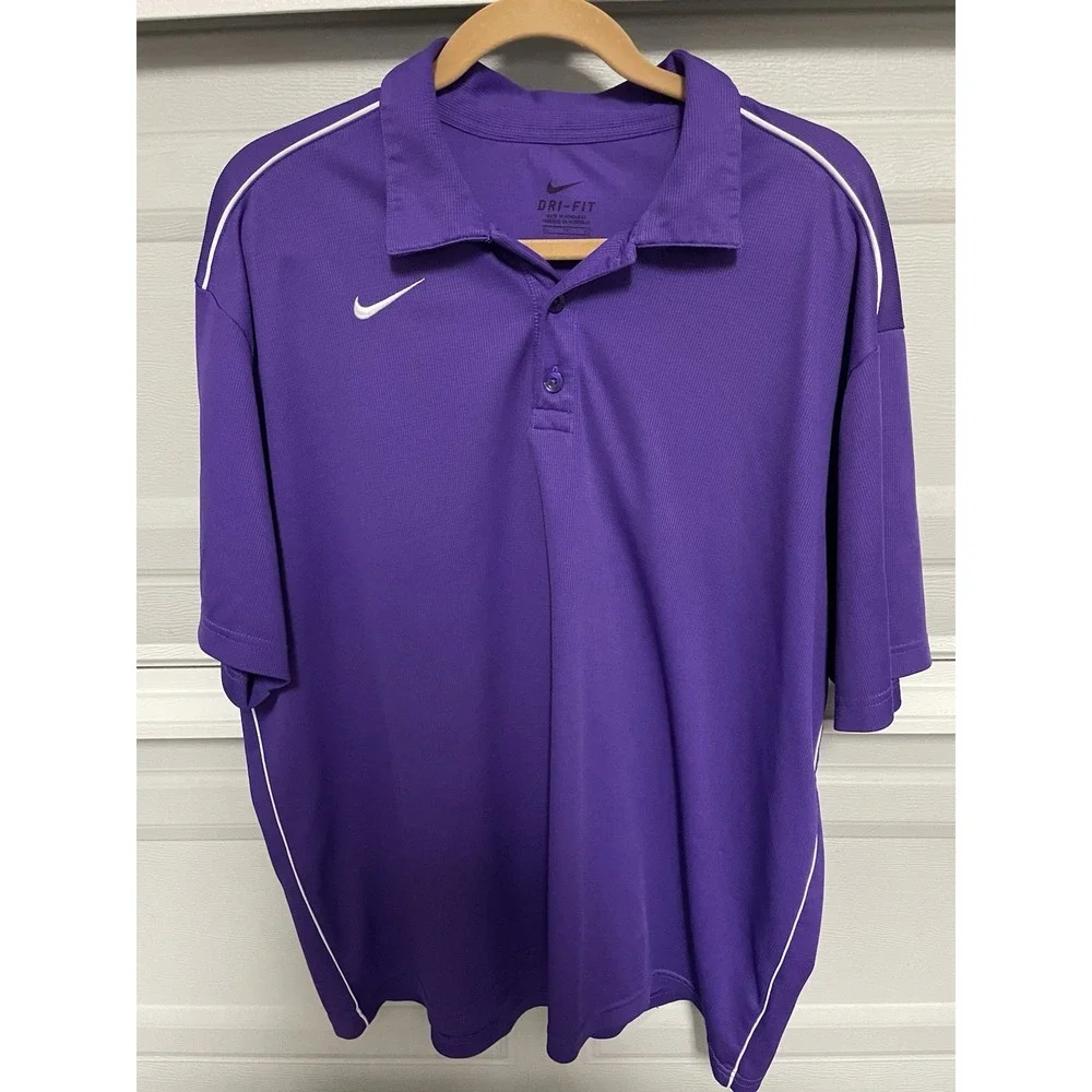 Nike Dri-FIT Purple Performance Polo Shirt Men's XL Athletic Golf Training